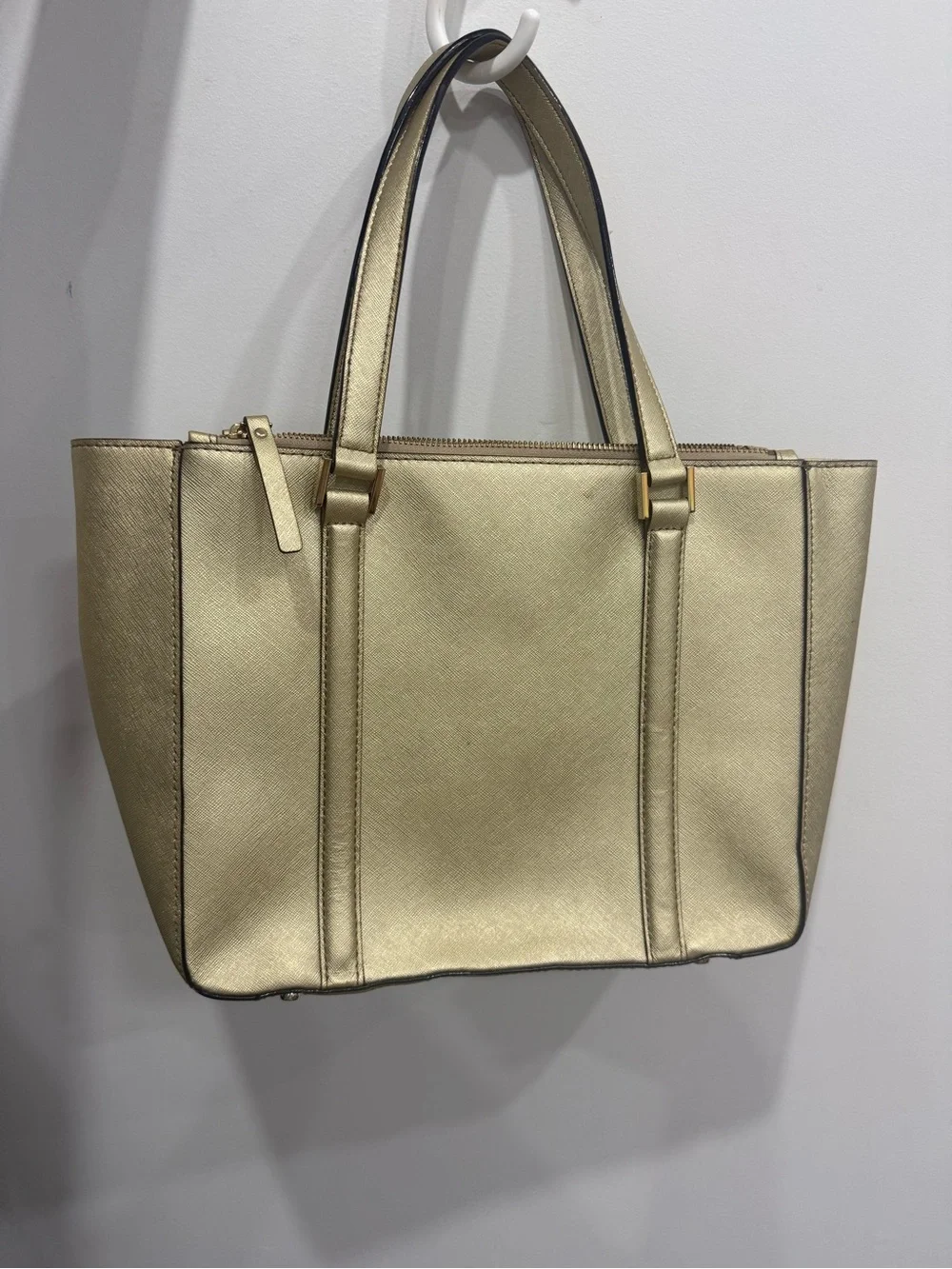 kate spade Metallic Gold Tote Bag with Double Handles